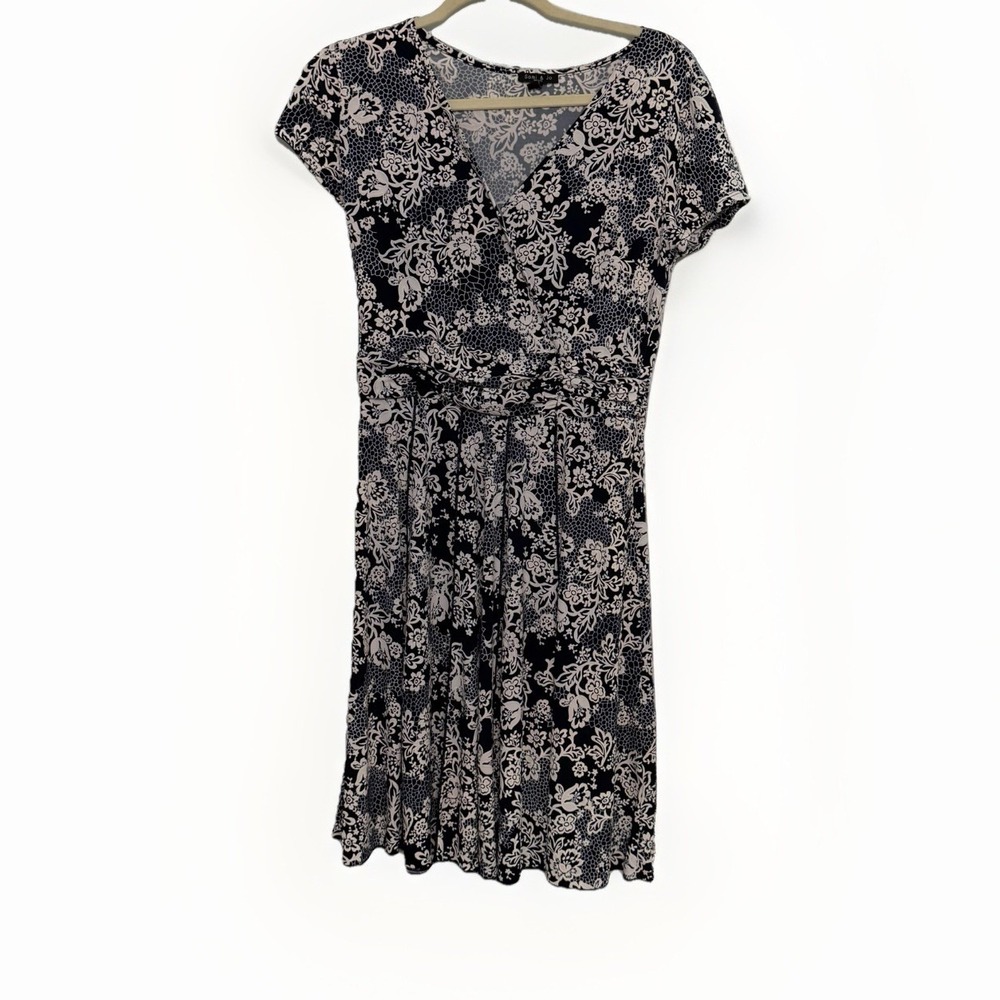 Sami & Jo Floral Lace Capsule Workwear Faux Wrap Petite Medium Fit & Flare Dress
